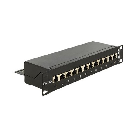 10 Patch Panel 12 Port Cat.6A black, 10 Patch Panel 12 Port Cat.6A black