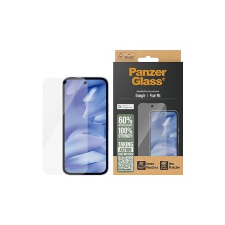 PanzerGlass - Ochrana obrazovky pro mobilní telefon - ultra široký tvar - sklo - barva rámu cerná - pro Google Pixel 9A