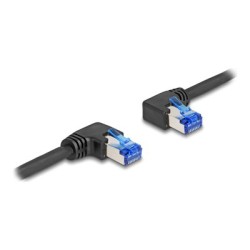 Delock - Patch kabel - RJ-45 (M) pravoúhlý do RJ-45 (M) levoúhlé - 3 m - 6 mm - S/FTP - CAT 6a - bootovaný, neobsahuje halogen