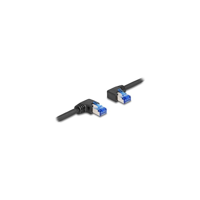 Delock - Patch kabel - RJ-45 (M) pravoúhlý do RJ-45 (M) levoúhlé - 3 m - 6 mm - S/FTP - CAT 6a - bootovaný, neobsahuje halogen
