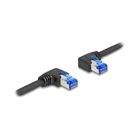Delock - Patch kabel - RJ-45 (M) pravoúhlý do RJ-45 (M) levoúhlé - 3 m - 6 mm - S/FTP - CAT 6a - bootovaný, neobsahuje halogen