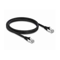 Delock - Patch kabel - RJ-45 (M) do RJ-45 (M) - 1 m - 6 mm - S/FTP - CAT 6a - venkovní - černá