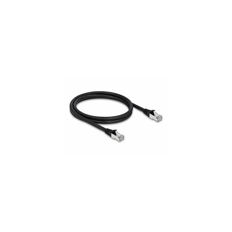 Delock - Patch kabel - RJ-45 (M) do RJ-45 (M) - 1 m - 6 mm - S/FTP - CAT 6a - venkovní - černá