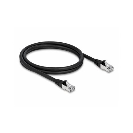 Delock - Patch kabel - RJ-45 (M) do RJ-45 (M) - 1 m - 6 mm - S/FTP - CAT 6a - venkovní - černá