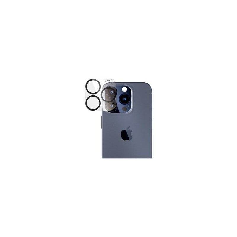 PanzerGlass PicturePerfect - Chránic na objektiv pro mobilní telefon - sklo - barva rámu cerná - pro Apple iPhone 15 Pro, 15