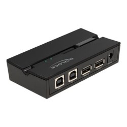 Delock - USB periferní sharing switch - 2 x USB 2.0 - pro připevnění na zeď, umožňuje montáž na povrchy 11492