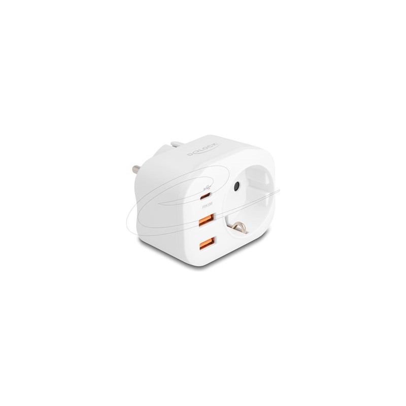 Delock - Socket splitter - s detskou pojistkou - AC 100-240 V - 4000 Watt - vstup: power CEE 7/7 - výstupní konektory: 1 (power