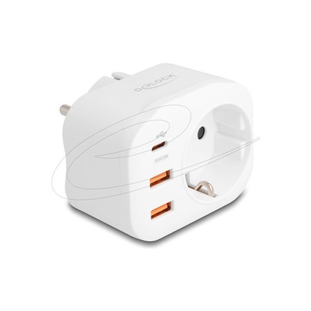 Delock - Socket splitter - s detskou pojistkou - AC 100-240 V - 4000 Watt - vstup: power CEE 7/7 - výstupní konektory: 1 (power