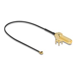 Delock - Kabel antény - RP-SMA (F) do I-PEX (M) - 25 cm - 1.13 mm - koaxiál - cerná