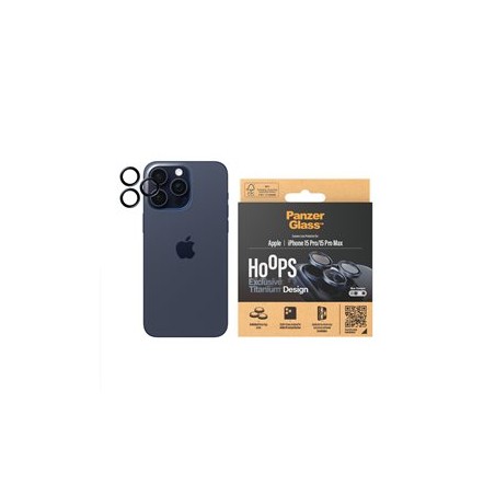PanzerGlass Hoops - Chránic na objektiv pro mobilní telefon - sklo - barva rámu cerná - pro Apple iPhone 15 Pro, 15 Pro Max 1199