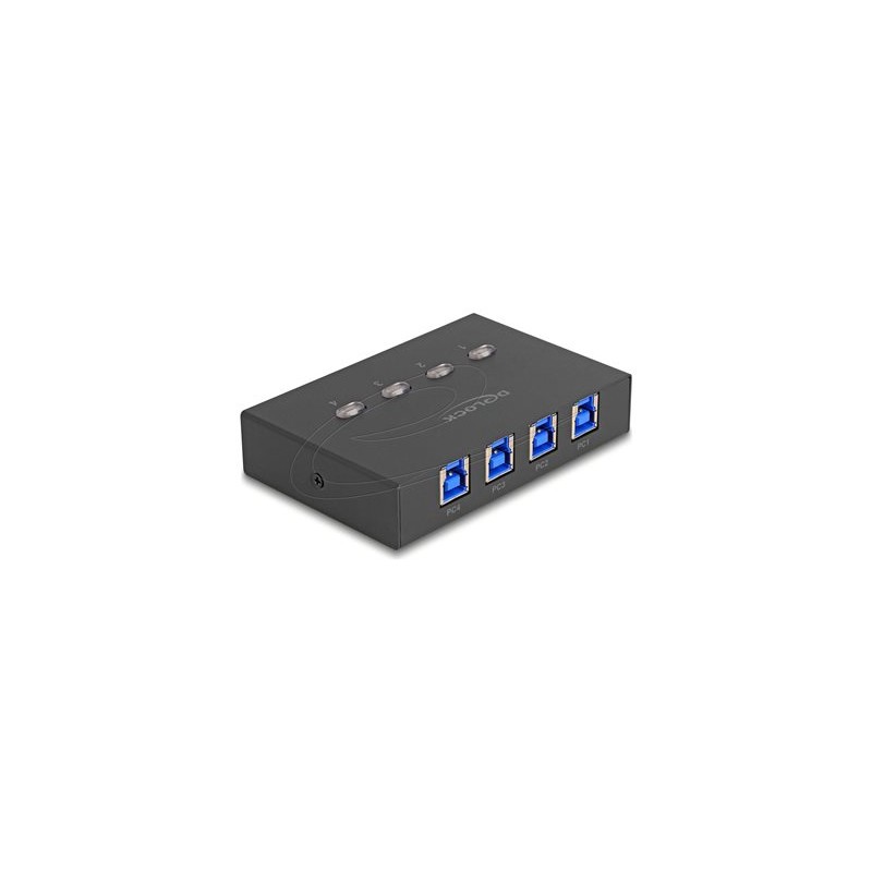 Delock - USB periferní sharing switch - 5 Gbps, 4 PC na 1 zarízení - 5 x USB - desktop