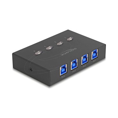 Delock - USB periferní sharing switch - 5 Gbps, 4 PC na 1 zarízení - 5 x USB - desktop