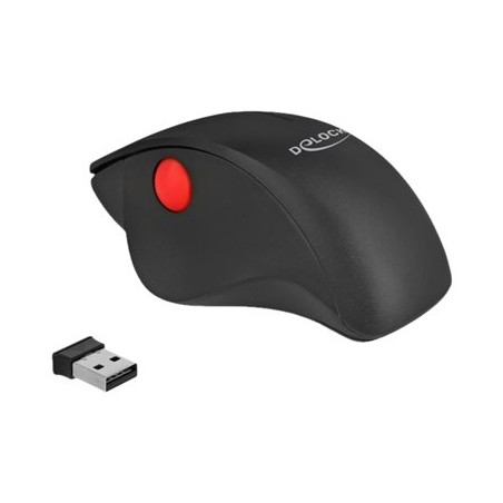 Delock Ergonomic - Myš - ergonomický - pravák - optický - 3 tlačítka - bezdrátový - 2.4 GHz - bezdrátový přijímač USB - černá