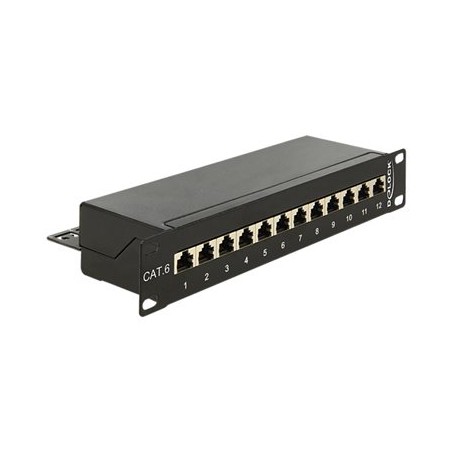 10 Patch Panel 12 Port Cat.6 black, 10 Patch Panel 12 Port Cat.6 black