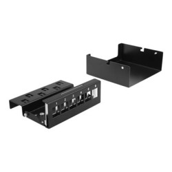 Delock - Záslepný patch panel keystone - montáž na stěnu, montáž na kolejnici DIN - černá - 6 portů