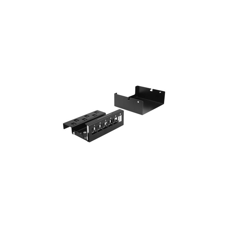 Delock - Záslepný patch panel keystone - montáž na stěnu, montáž na kolejnici DIN - černá - 6 portů