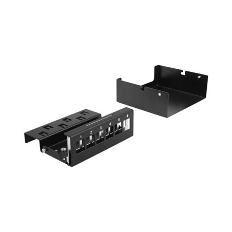 Delock - Záslepný patch panel keystone - montáž na stěnu, montáž na kolejnici DIN - černá - 6 portů