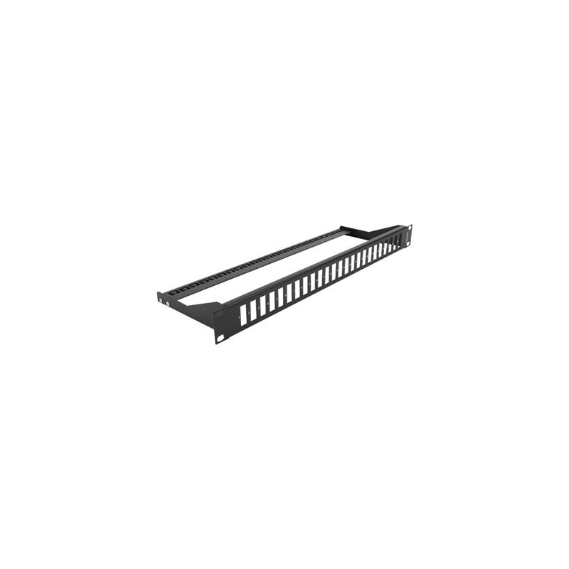 Delock - Patch panel (záslepný) - montáž do racku - černá - 1U - 19" - 24 porty