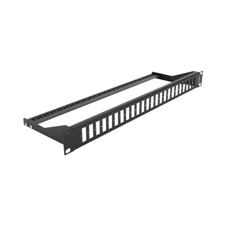Delock - Patch panel (záslepný) - montáž do racku - černá - 1U - 19" - 24 porty