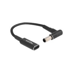 Delock - Adaptér napájení - 24 pin USB-C (F) do DC jack 6,0 x 4,3 mm (M) pravoúhlý - 19.5 V - 3 A - 15 cm - cerná