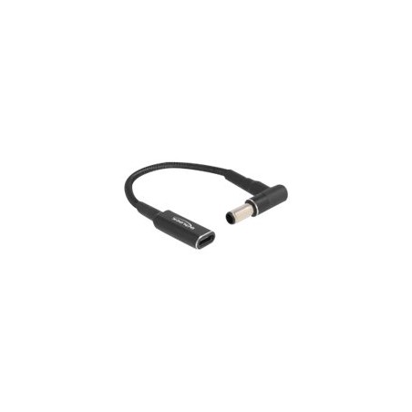 Delock - Adaptér napájení - 24 pin USB-C (F) do DC jack 6,0 x 4,3 mm (M) pravoúhlý - 19.5 V - 3 A - 15 cm - cerná