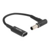Delock - Adaptér napájení - 24 pin USB-C (F) do DC jack 6,0 x 4,3 mm (M) pravoúhlý - 19.5 V - 3 A - 15 cm - cerná