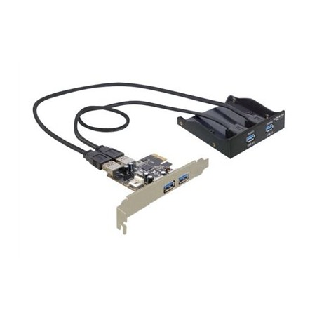 Delock Front Panel 2 x USB 3.0 + PCI Express Card 2 x USB 3.0 - USB adaptér - PCIe - USB, USB 2.0, USB 3.0 - 4 porty