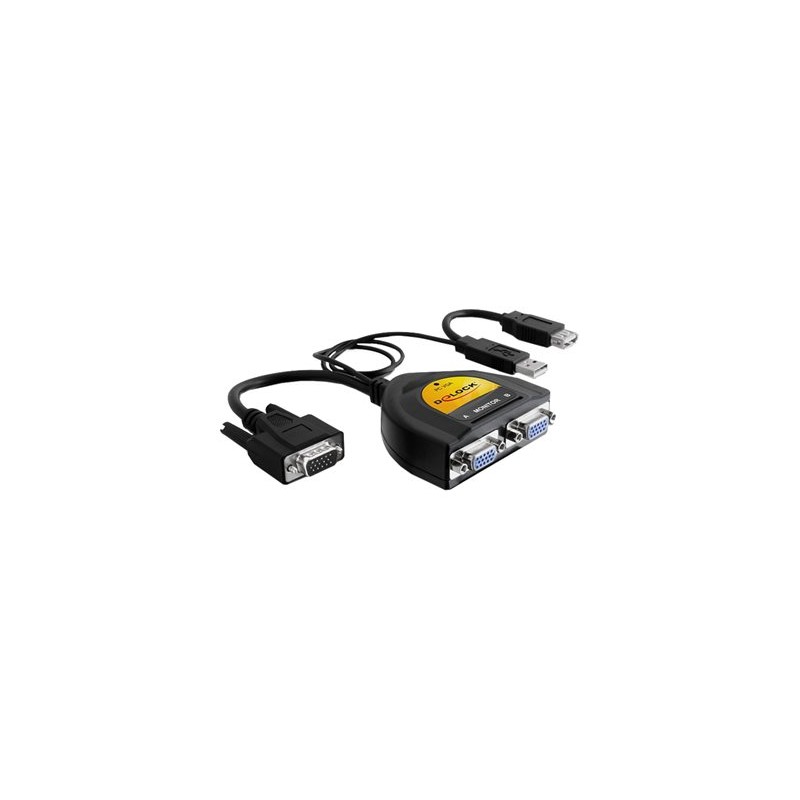 Delock 2 Port VGA Data Splitter - Separátor video - 2 x VGA