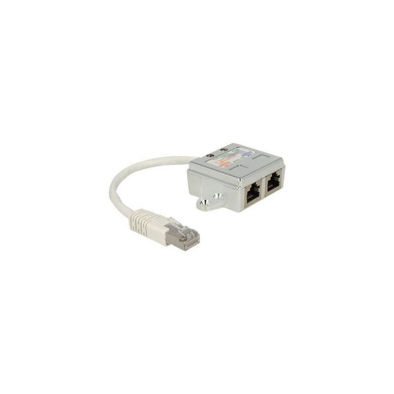 Delock RJ45 Port Doubler - Síťový rozdělovač - RJ-45 (M) do RJ-45 (F) - 15 cm