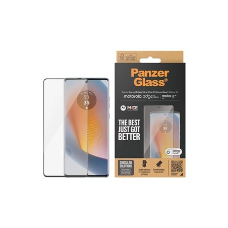 PanzerGlass - Ochrana obrazovky pro mobilní telefon - ultraširoké prizpusobení, zakrivené okraje - sklo - barva rámu cerná