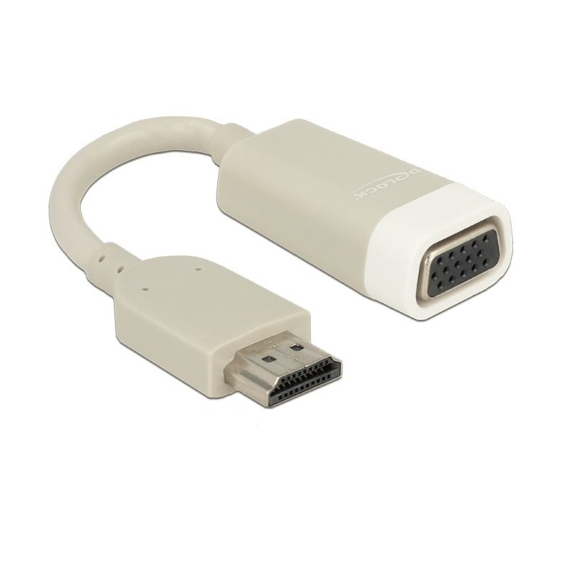 Delock - Video adaptér - HD-15 (VGA) se zdířkami (female) do HDMI s piny (male) - bílá