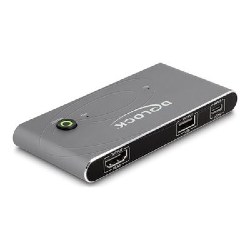 Delock - Prepínac KVM / audio / USB - HDMI 8K60, with USB 2.0 - 4 x KVM / zvuk / USB - 1 místní uživatel - desktop