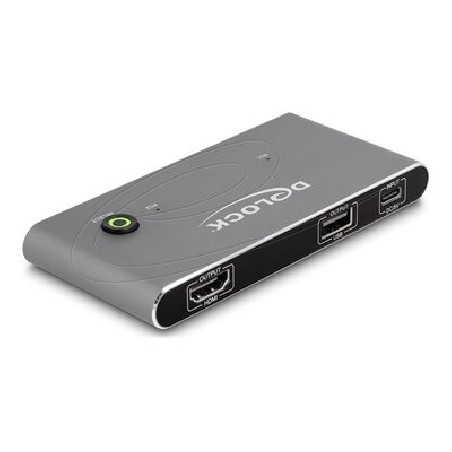 Delock - Prepínac KVM / audio / USB - HDMI 8K60, with USB 2.0 - 4 x KVM / zvuk / USB - 1 místní uživatel - desktop