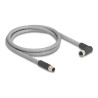 Delock - Kabel senzoru - 5 pin M12 (M) rovné do 5 pin M12 (F) pravoúhlý - 63 V - 16 A - 1 m - bez silikonu, L-kódovaný - šedá