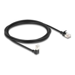 Delock - Sítový kabel - RJ-45 (M) dolu zahnutý do RJ-45 (M) rovné - 2 m - 4.5 mm - S/FTP - CAT 6a - bootovaný, neobsahuje