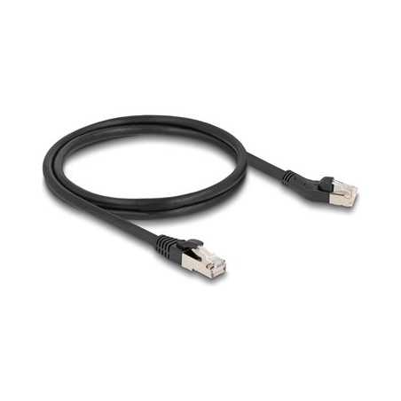 Delock - Patch kabel - RJ-45 (M) vlevo do RJ-45 (M) rovné - 1 m - 6 mm - S/FTP - CAT 8.1 - neobsahuje halogen, lisovaný