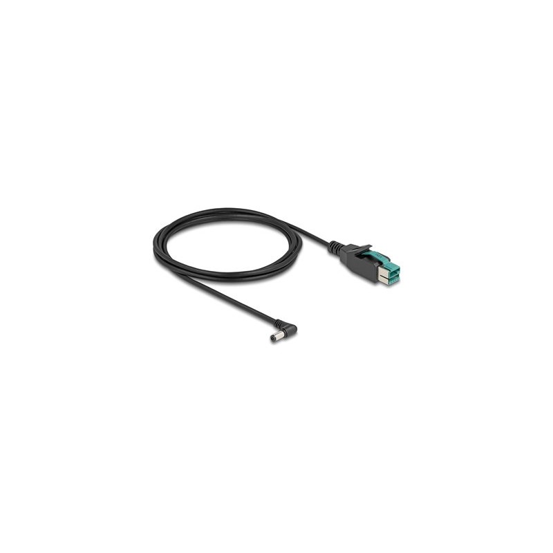 Delock - Kabel PoweredUSB - USB PlusPower (12 V) (M) do DC jack 5,5 x 2,1 mm (M) úhlový - 12 V - 2 m - cerná