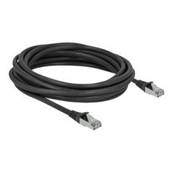 Delock - Patch kabel - RJ-45 (M) do RJ-45 (M) - 5 m - 6 mm - S/FTP - CAT 6a - lisovaný, venkovní, provedení bez hrbolků - černá