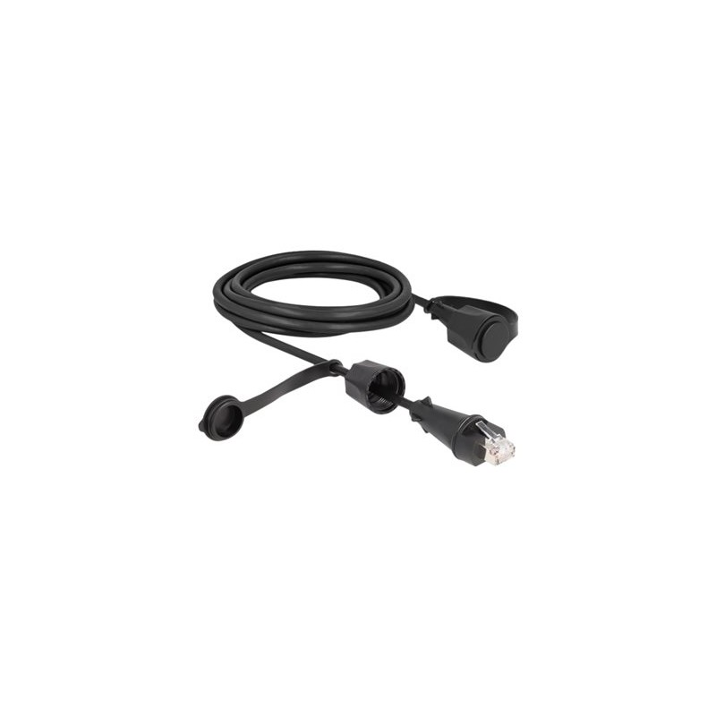 Delock - Patch kabel - RJ-45 (M) do RJ-45 (M) - 3 m - 6 mm - STP - CAT 6 - venkovní - cerná