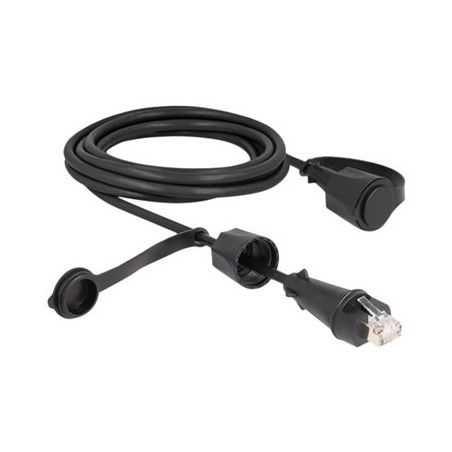 Delock - Patch kabel - RJ-45 (M) do RJ-45 (M) - 3 m - 6 mm - STP - CAT 6 - venkovní - cerná