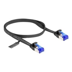 Delock - Patch kabel - RJ-45 (M) do RJ-45 (M) - 50 cm - U/FTP - CAT 6a - provedení bez hrbolku, plochý - cerná 80174