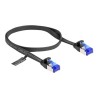 Delock - Patch kabel - RJ-45 (M) do RJ-45 (M) - 50 cm - U/FTP - CAT 6a - provedení bez hrbolku, plochý - cerná 80174