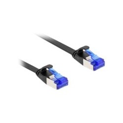 Delock - Patch kabel - RJ-45 (M) do RJ-45 (M) - 1 m - U/FTP - CAT 6a - provedení bez hrbolku, plochý - cerná 80175