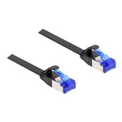 Delock - Patch kabel - RJ-45 (M) do RJ-45 (M) - 25 cm - U/FTP - CAT 6a - provedení bez hrbolku, plochý - cerná 80172