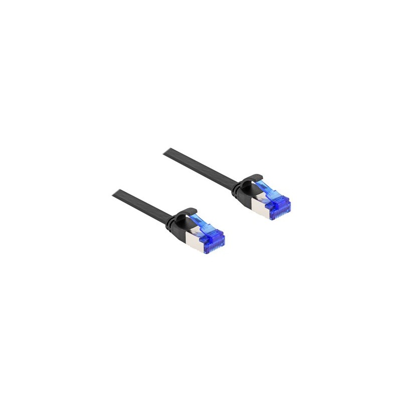 Delock - Patch kabel - RJ-45 (M) do RJ-45 (M) - 25 cm - U/FTP - CAT 6a - provedení bez hrbolku, plochý - cerná 80172