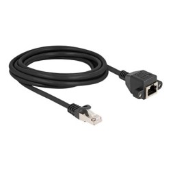 Delock - Sítový prodlužovací kabel - RJ-50 (M) do RJ-50 (F) s maticemi - 3 m - S/FTP - provedení bez hrbolku - cerná
