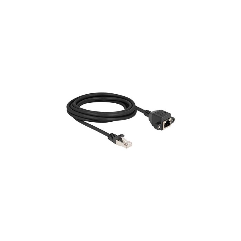 Delock - Sítový prodlužovací kabel - RJ-50 (M) do RJ-50 (F) s maticemi - 3 m - S/FTP - provedení bez hrbolku - cerná