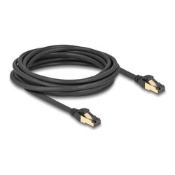 Delock - Sítový kabel - RJ-45 (M) do RJ-45 (M) - 5 m - 6 mm - S/FTP - CAT 7 - venkovní, provedení bez hrbolku - cerná