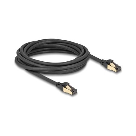 Delock - Sítový kabel - RJ-45 (M) do RJ-45 (M) - 5 m - 6 mm - S/FTP - CAT 7 - venkovní, provedení bez hrbolku - cerná