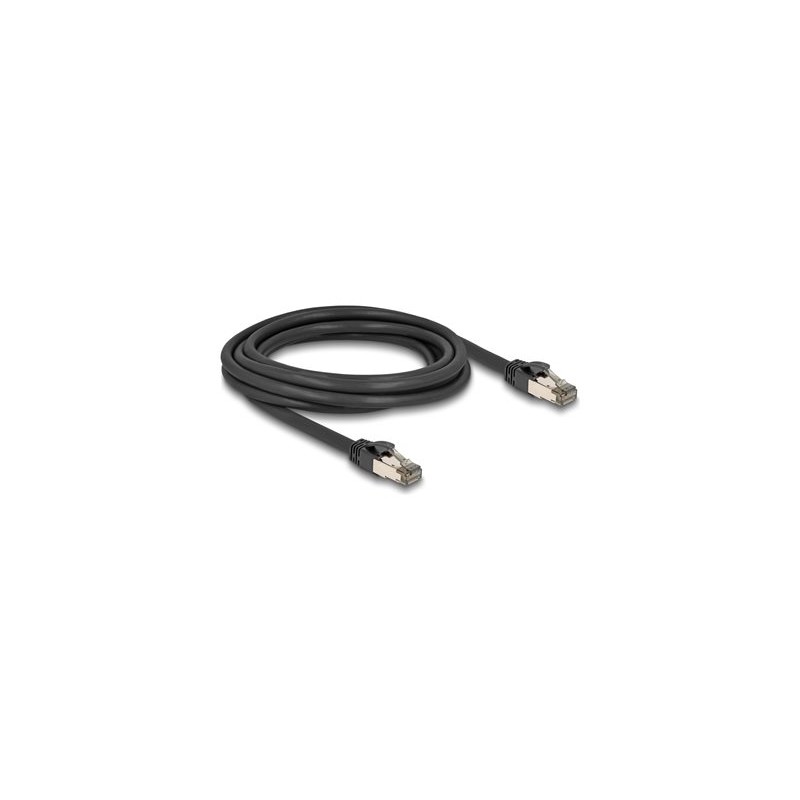 Delock - Patch kabel - RJ-45 (M) do RJ-45 (M) - 3 m - 0.73 cm - U/FTP - CAT 6a - cerná